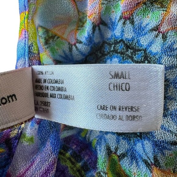 Luli Fami Cabana Mini Dress Swimsuit Coverup size Small flower power print - Picture 9 of 11